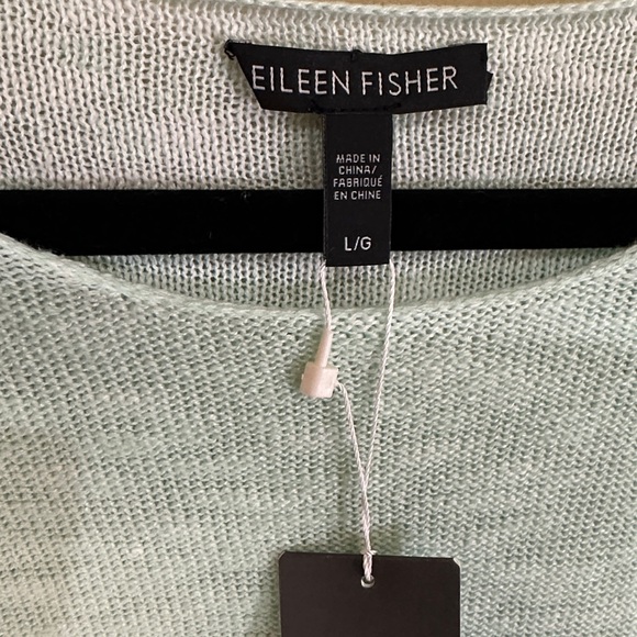 NWT Eileen Fisher organic linen/cotton round neck knit boxy top Sz L | $198 - Picture 12 of 13